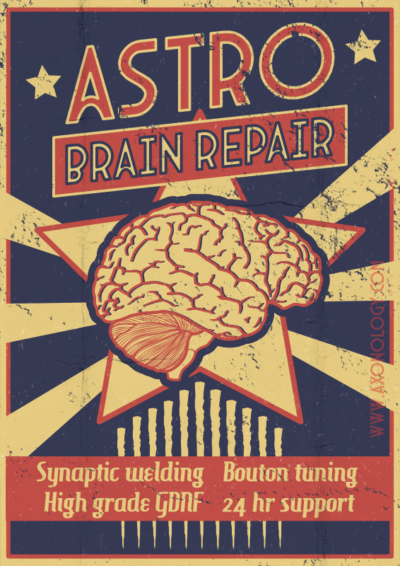 Retro poster for astrocyte garage