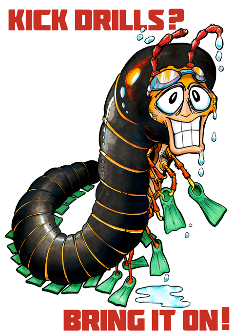 Millipede doing kick drill